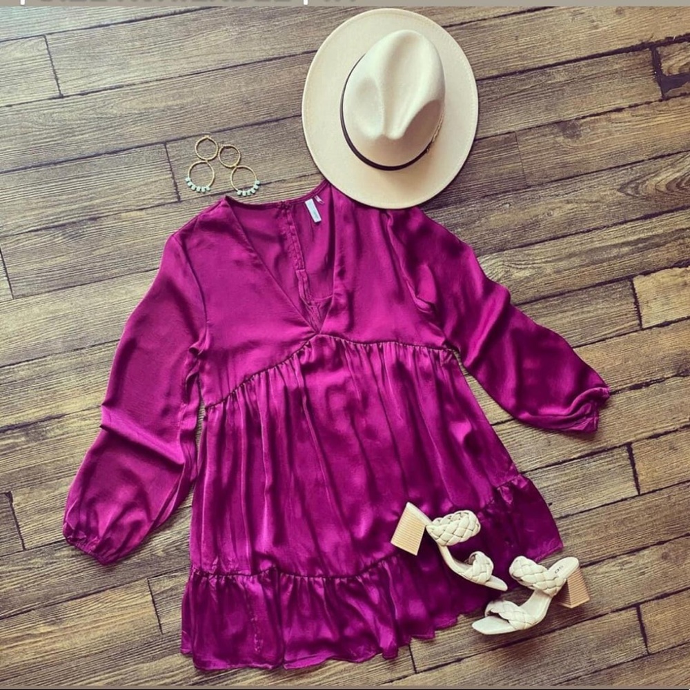 Glam Pink Satin Dress
